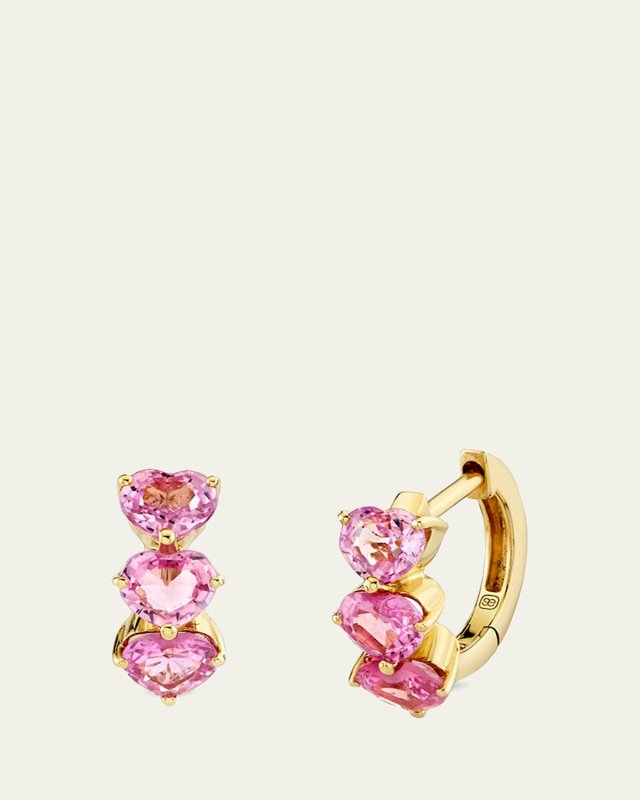 Heart Cocktail Huggie Earrings